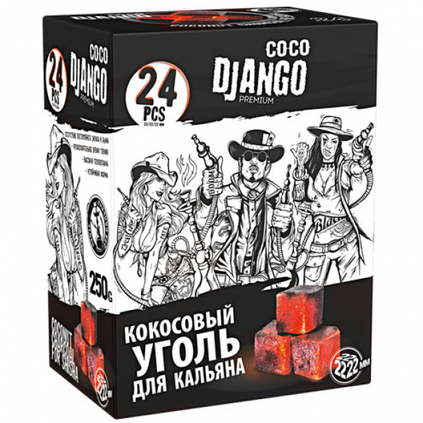 Уголь Coco Django для кальяна 24 шт