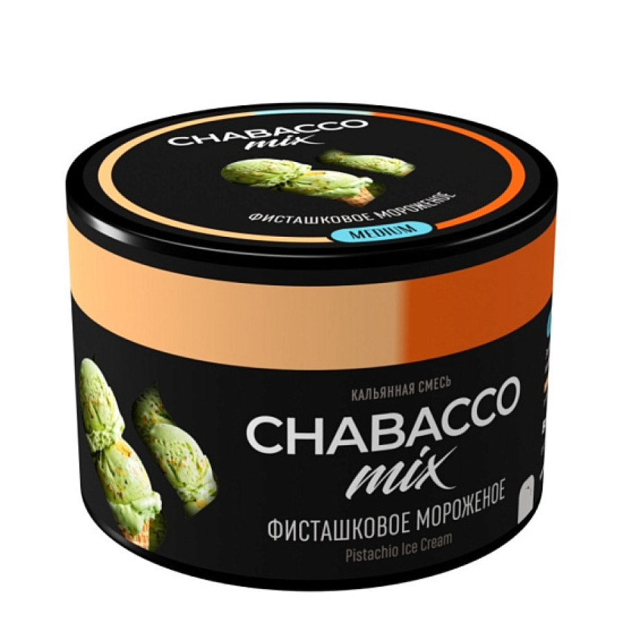 Бестабачная смесь Chabacco Mix Pistachio Ice Cream Фисташковое Мороженое Medium 40 грамм